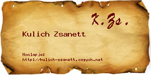 Kulich Zsanett névjegykártya